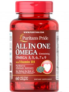 Puritan's Pride All in One Omega 3,5,6,7 & 9 with Vitamin D3