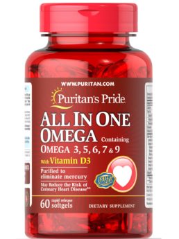 Puritan's Pride All in One Omega 3,5,6,7 & 9 with Vitamin D3