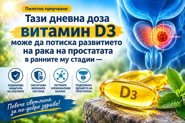 Тази дневна доза витамин D3 инхибира рака на простатата в ранните му стадии